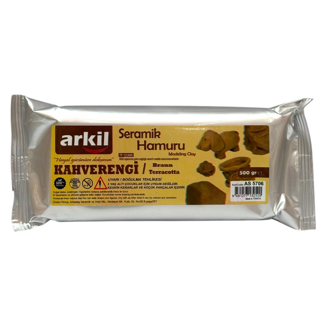 KİL SERAMİK HAMURU 500 GR KAHVE RENK